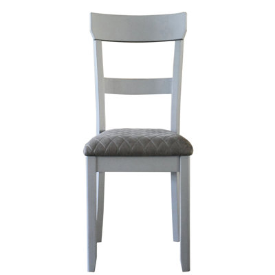 De 2 chaises à dossier, siège gris confortable, style pieds de chaise, salle à manger rembourrée