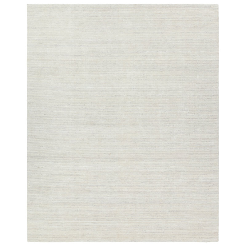 Ebern Designs Brixton Handmade Solid Cream Area Rug (18" Swatch)
