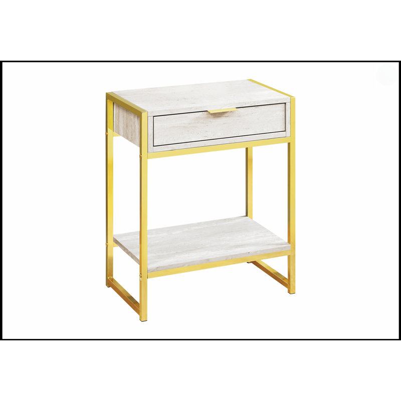 Table d'appoint moderne avec tiroir de rangement et tablette ouverte, parfaite pour le salon ou la chambre à coucher, Brun