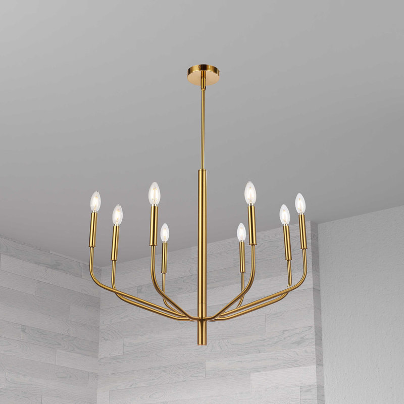 Lambert 6 - Light Dimmable Chandelier, Aged Brass