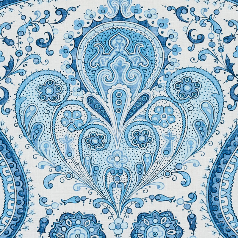 Tissu à motif cachemire, Bleu