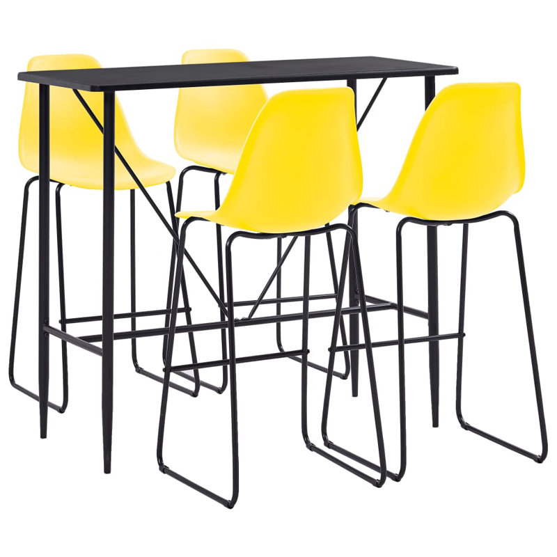 Winget 4 - Person Dining Set, Black, Black