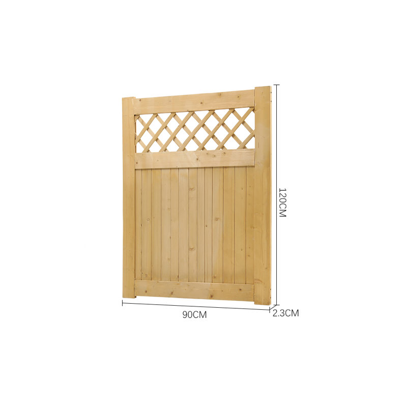 Solid Wood Gate Fencing, Yellow, 120cmH x 90cmW x 2.3cmD