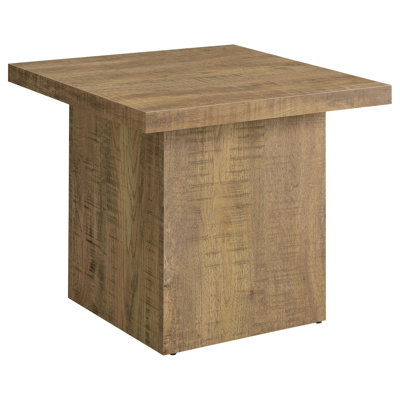 Table de bout en bois d'ingénierie à finition carrée brun Ralo