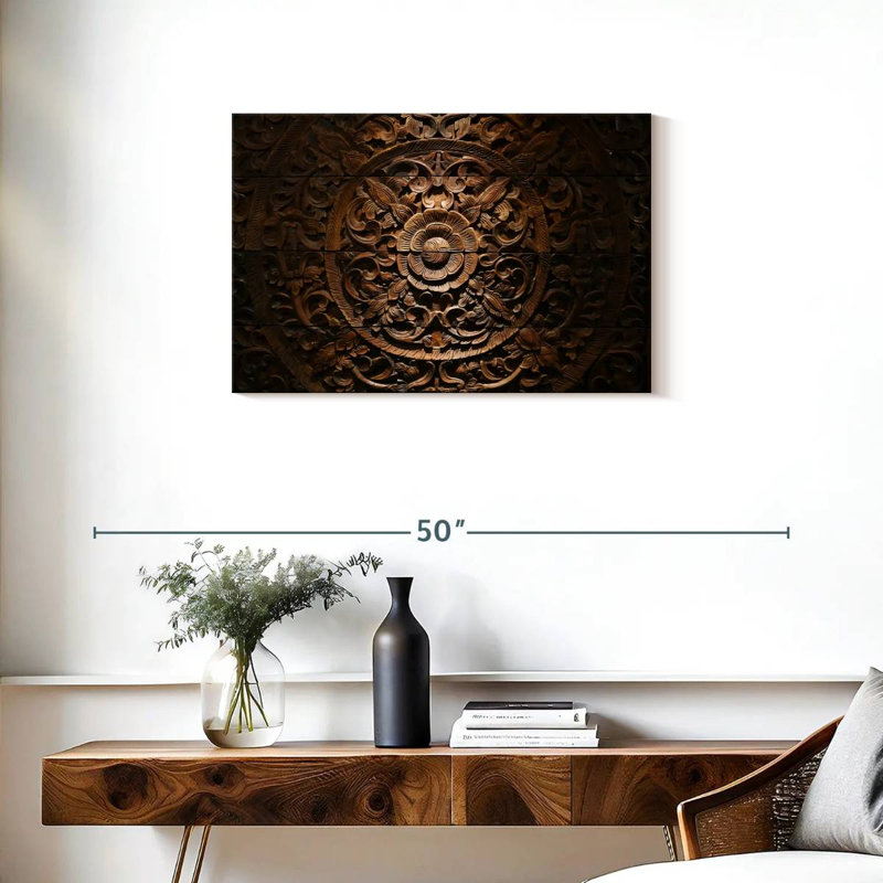 Fleurs de bois sculpté Senne, H 20 po x l 30 po
