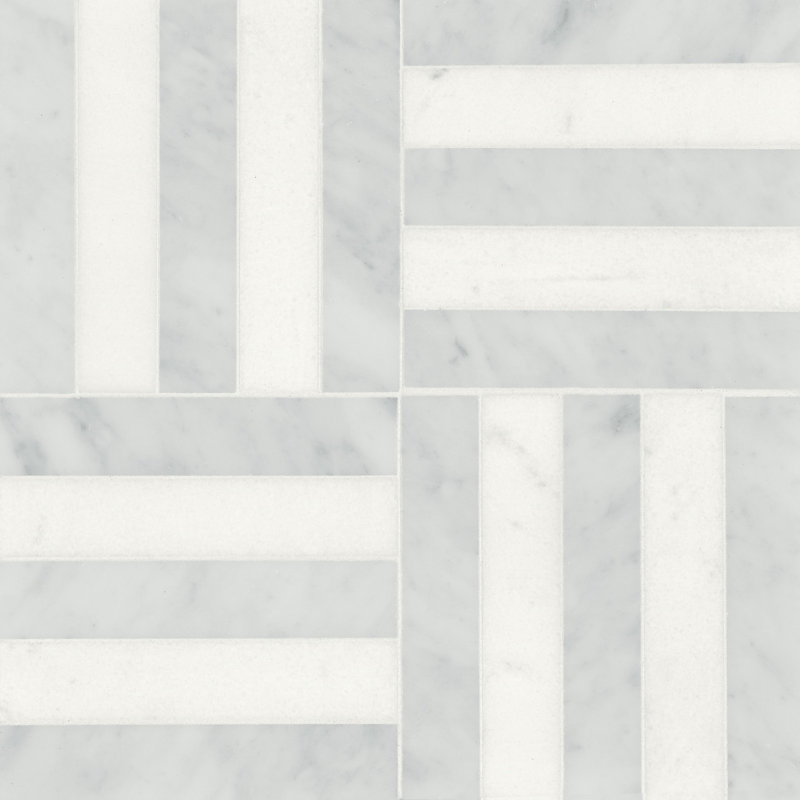 Matisse 12.13" x 12.13" Marble Wall & Floor Tile, White Carrara/Thassos
