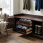 Banc de rangement pour chaussures avec rangement caché - 2 armoires, coussin amovible, poignées rétro en aluminium-1906091613