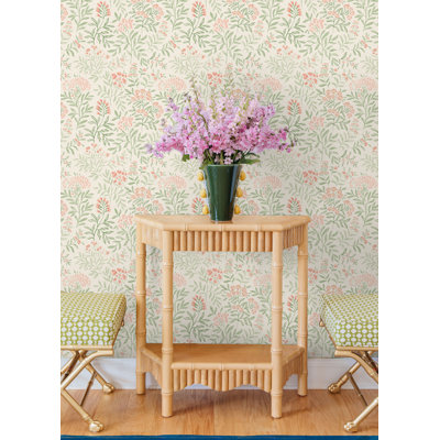 Papier peint floral à feuilles