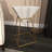  Azier Wood Inverted Pyramid Geometric Side End Accent Table with Gold Metal Stand-768681445-768681444