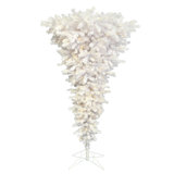 White Upside Down Artificial Christmas Tree with LED Lights