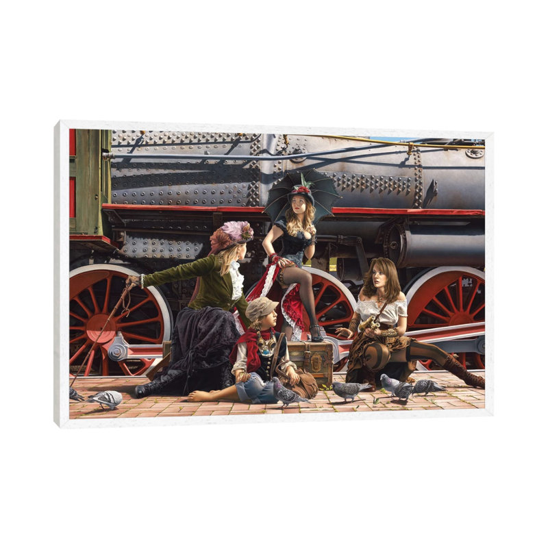 Last Train For The Coast by Paul Kelley - Gallery-Wrapped Canvas Giclée on Canvas, White Framed, 66.04 cm H x 45.72 cm W