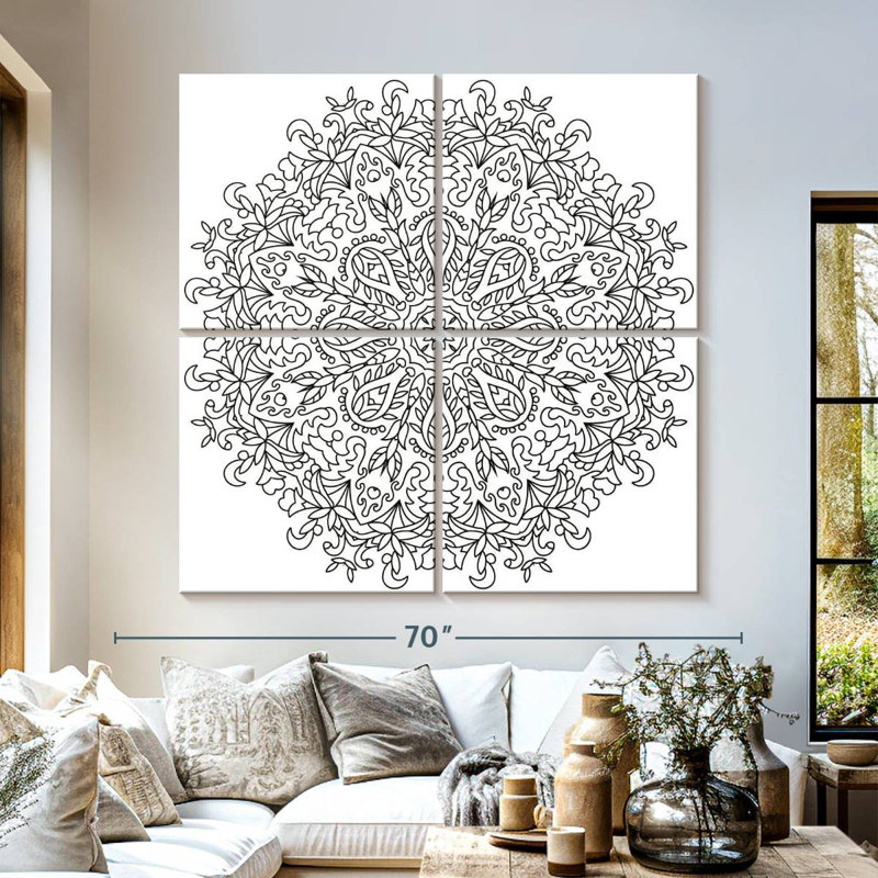 Mandala floral Kerner Boho, H 57 po x l 57 po