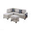 Canapé de rangement modulaire réversible 3 pièces avec repose-pieds avec rangement et méridienne réversible