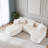 Corduroy Fabric Modular Sectional Sofa With L-Shape Chaise,Cloud Sectional Modern Sleeper Couch With Deep Seat,Sponge Compression Sofa-1426447003