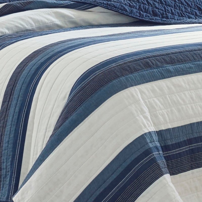 Nautica Briars Navy Cotton Reversible Quilt, Twin