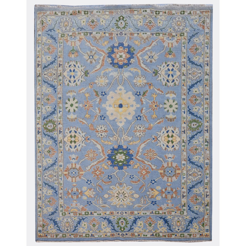 Rectangle Hand Knotted Wool Area Rug