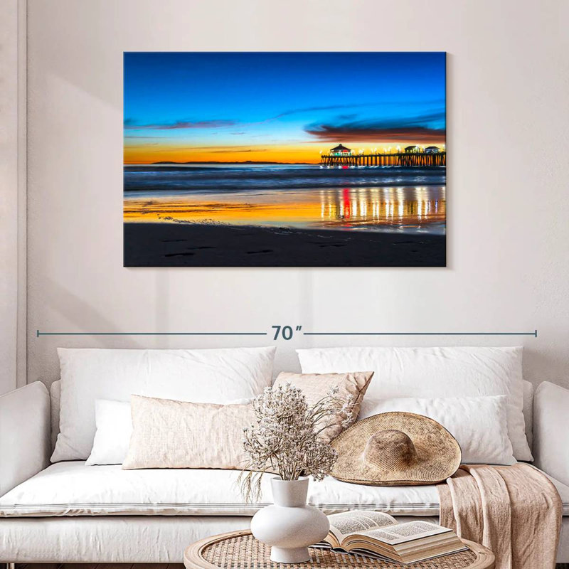 Lynelle, coucher de soleil sur Huntington Beach, H 30 po x l 45 po