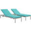 Chaise longue d'extérieur en aluminium avec coussins 3 pièces Shore-1521349611
