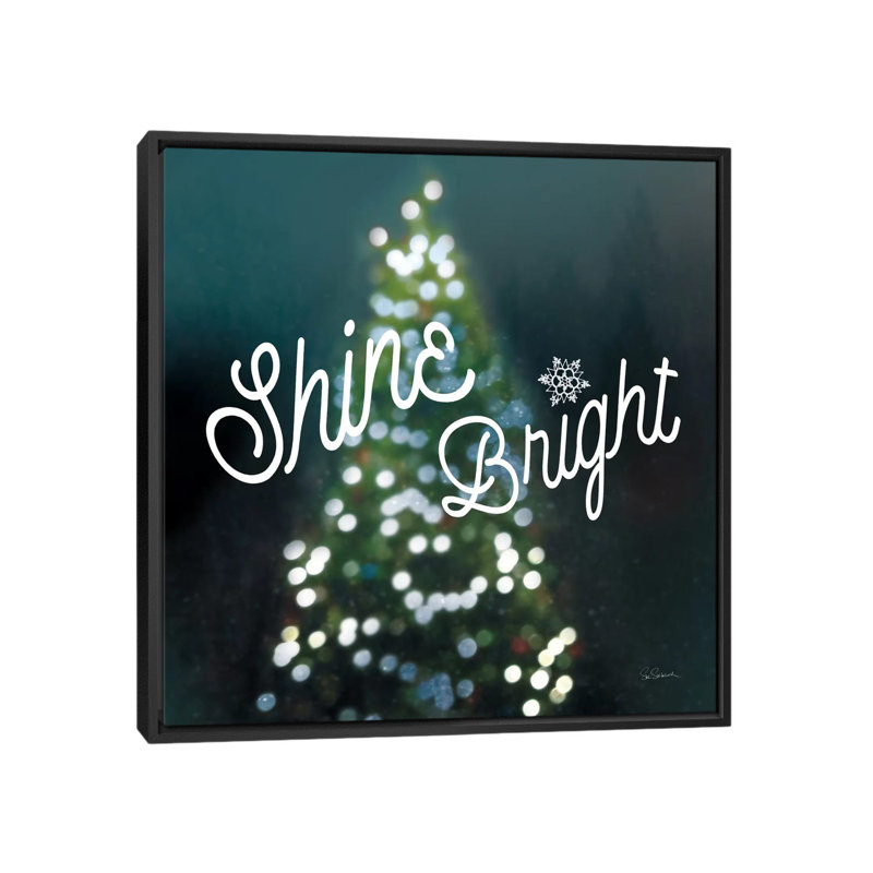 « sparkle lights i », art textuel sur toile tendue, H 26 po x l 26 po x P 1,5 po, Toile encadrée noire, Pas de tapis
