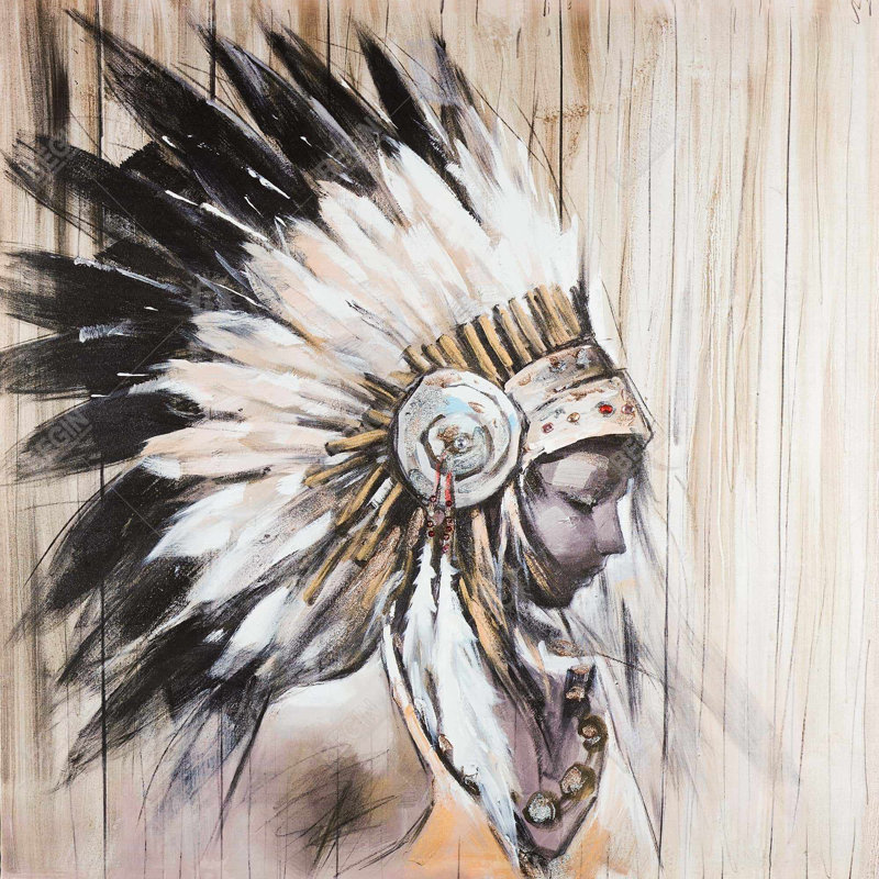 "Indien avec un chef coiffe" sur toile