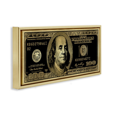 Inverted Hundred Bill Framed Floater Canvas Wall Art by Madeline Blake