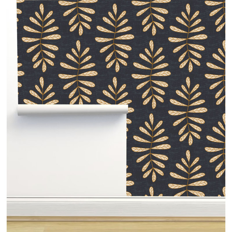 Rouleau de papier peint autocollant L 12 pi x 2 pi Amy Mac Ready Designs, Bleu marine