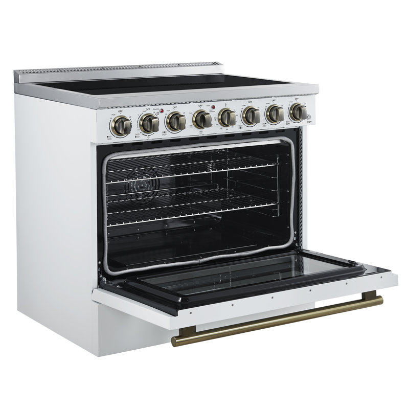 Forno Paolo 36 Inch Freestanding Electric Range, 5.44 cu.ft., True Convection Oven, Energy Efficient, White