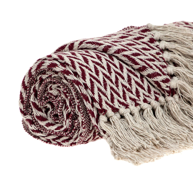  Jeté 100% coton Diamond, Bourgogne Chervon