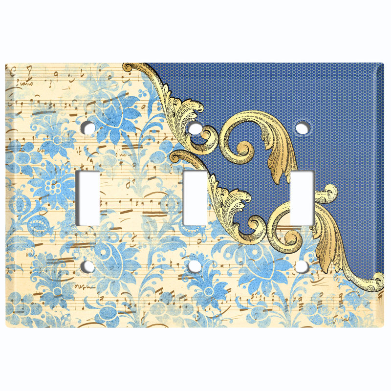 Patterned 3 - Gang Toggle Light Switch Standard Wall Plate