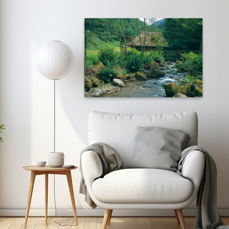 Rivière qui coule à travers la forêt, forêt noire, Glottertal, Allemagne, H 24 po x l 36 po