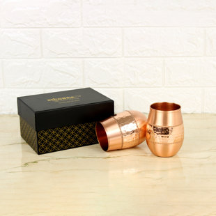 250ml Handmade Copper Drinking Glass Set (Set of 2)