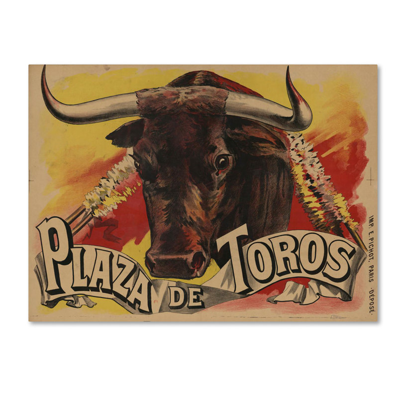 Plaza-de-toros-1893-reproduction sur toile tendue, H 14 po x l 19 po x P 2 po