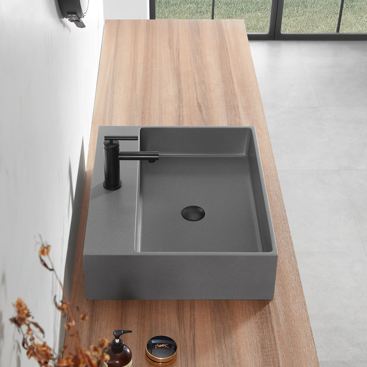 Serene Valley 18.9'' Solid Surface Square Bathroom Sink