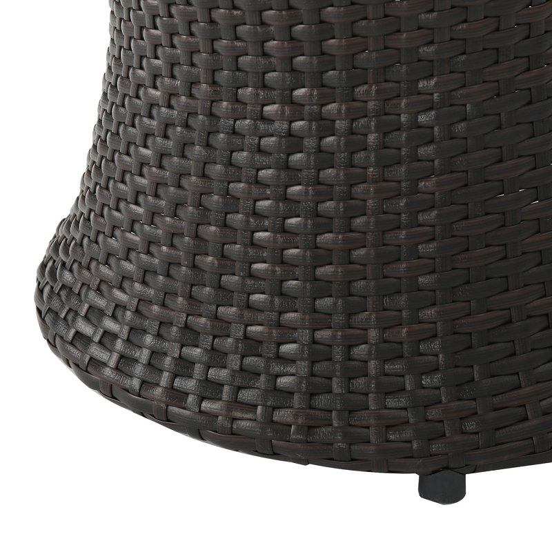 Table de bout 19 po avec plateau en verre, sans plateau en verre, brun, Brun multi