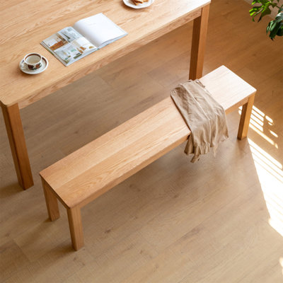 Banc de table en bois de chêne naturel pour salle à manger