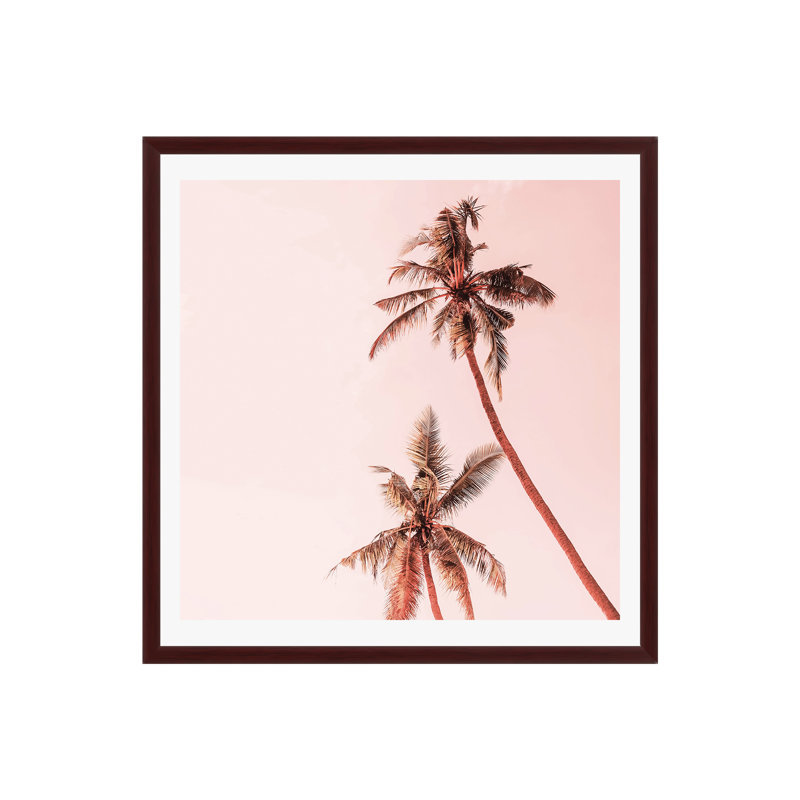 Sunset Palm Trees by Gale Switzer, No, Espresso Floater Framed, 30" H x 30" W x 2" D