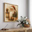 Décoration murale classique de père Noël avec lanterne et branche de pin - impression sur toile encadrée-454653075-454653166