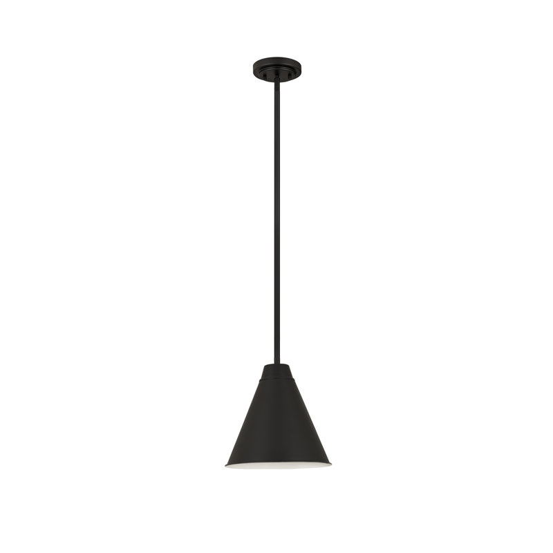 Luminaire suspendu à intensité réglable 1 lumière Haveman, Noir mat, H 15,5 po x l 12 po x P 12 po
