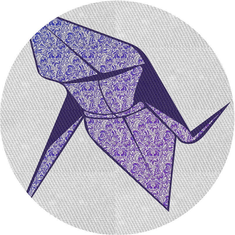 Tapis à motifs gris / violet, Rond 8 pi