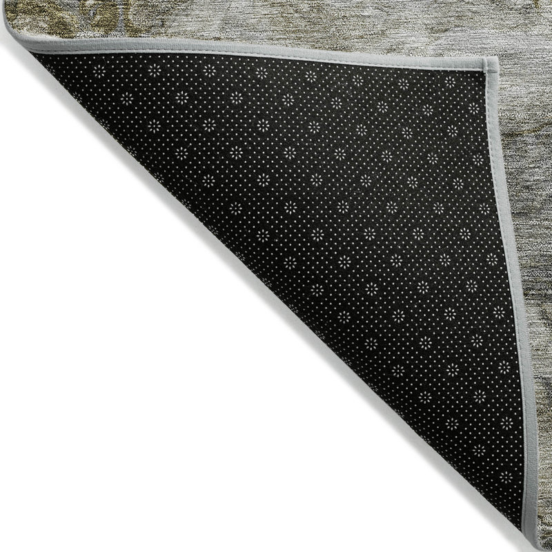 Tapis intérieur lavable abstrait taupe et ivoire 9 pi x 12 pi brun