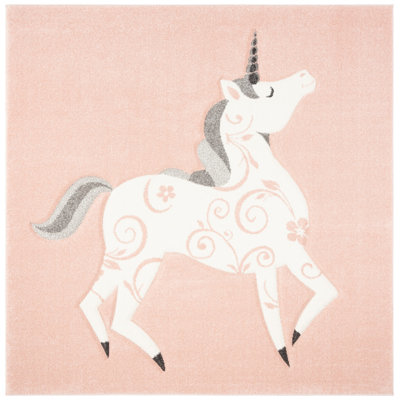 Tapis ivoire/rose