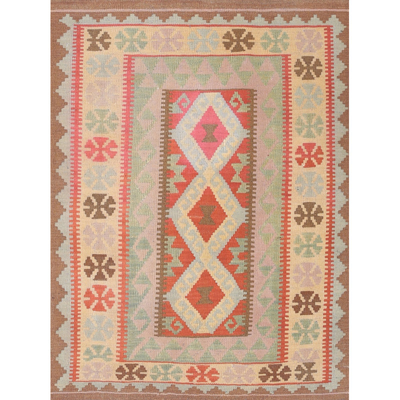 Tapis contemporain orange, Rectangle 8 pi x 12 pi