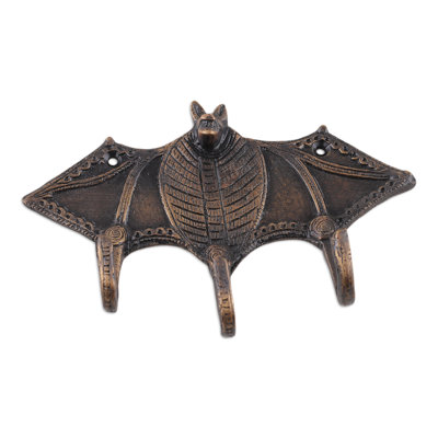 Handmade Glorious Bat Brass Key Rack