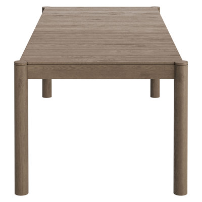 Eleni 89-Inch Outdoor Patio Teak Wood Dining Table In Weathered Gray