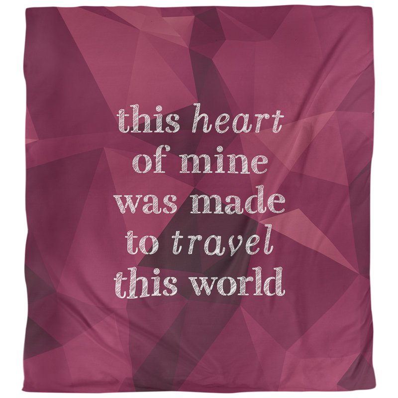 Housse de couette simple Travel Love Quote, Housse de couette pour grand lit, Spinelle