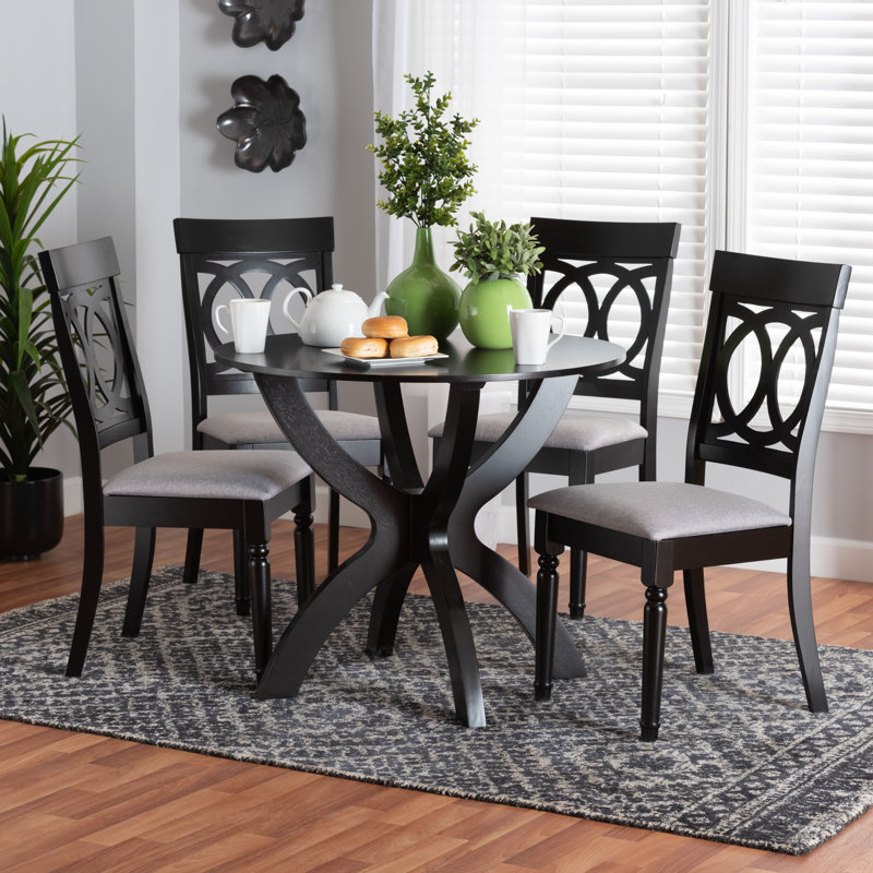 Ensemble repas pour 4 personnes Josiah, Noyer / gris