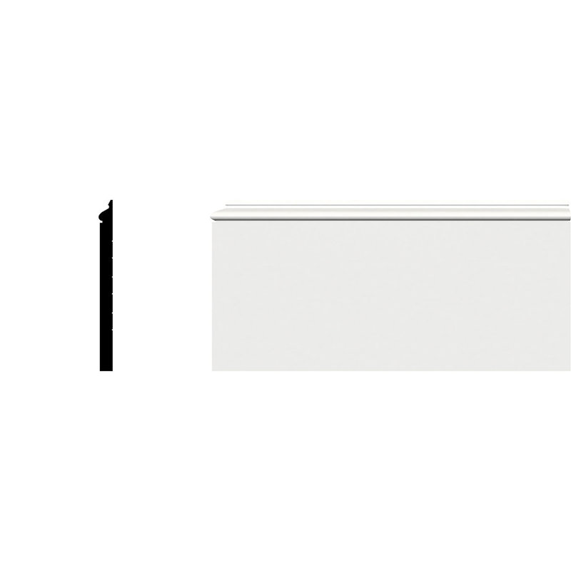 White 8.5" x 96" PVC Baseboard Moulding