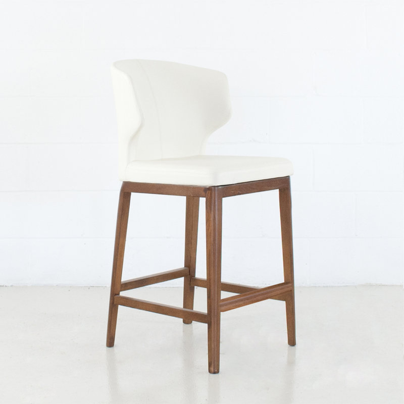 Tabouret de bar et de comptoir Aislinn, Blanc, Tabouret de comptoir (siège d'une hauteur de 26 p