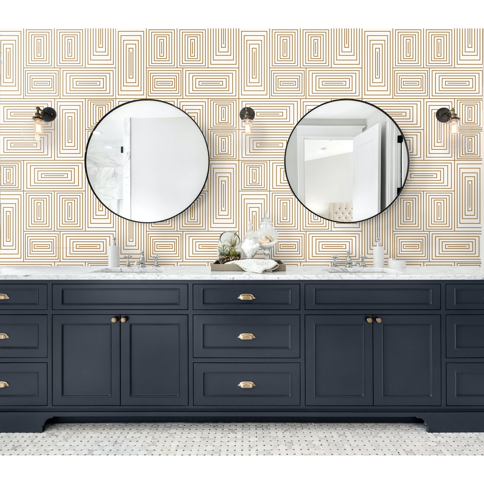 10' L x 25" W Wallpaper Roll, Coffee/Cream