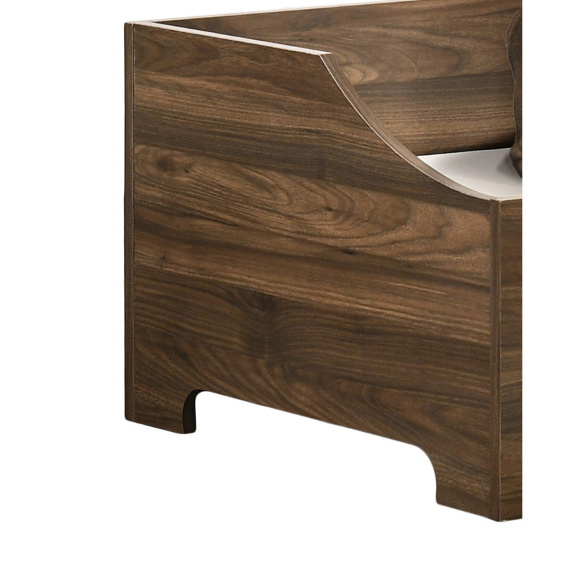 Lit pour animal de compagnie brun moderne 36 po, coussin et housse amovible, 22 lb poids en bois d'aulne, maximum